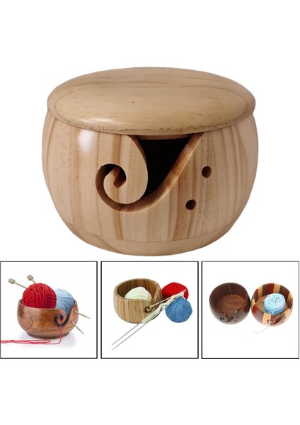 Örgü Ipliği Ahşap Kapaklı Ahşap I Kase Depolama Kapaklı (Yurt Dışından) fırsatları
