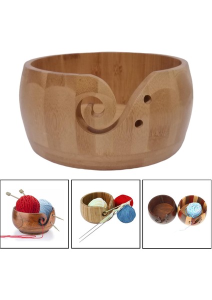Örgü Ipliği Dia 17.5cm Için Kapaklı Ahşap I Kase Depolama (Yurt Dışından) fırsatları