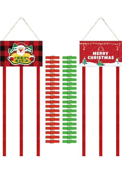 Festival Oturma Odası Noel Dekorasyon Noel Baba Için 2 Noel Kartı (Yurt Dışından)