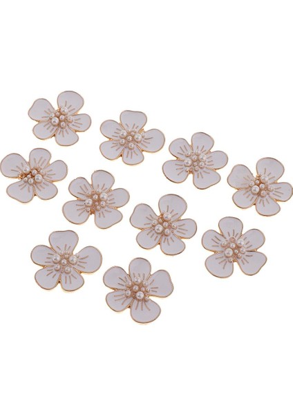10 Inci 5 Yapraklı Çiçek Düğmesi Kristal Flatback Takı (Yurt Dışından)