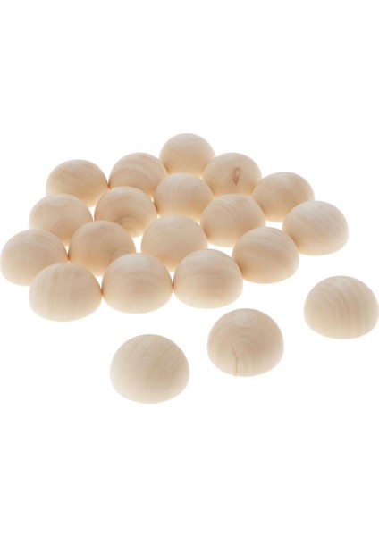 20 Adet Yarım Top Doğal Bitmemiş Ahşap Takı Yapımı Için Dıy El Sanatları 30 mm (Yurt Dışından)