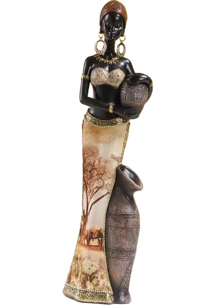 Afrikalı Kadın Heykelcik Raf Dekoru Şö Için El Yapımı El I (Yurt Dışından) fırsatları