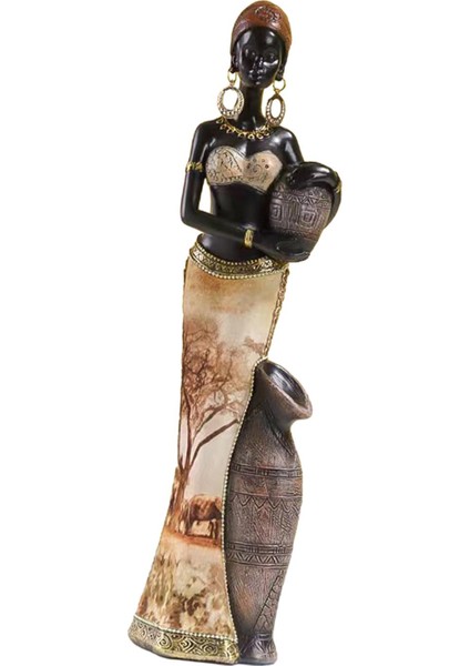 Afrikalı Kadın Heykelcik Raf Dekoru Şö Için El Yapımı El I (Yurt Dışından) indirimleri