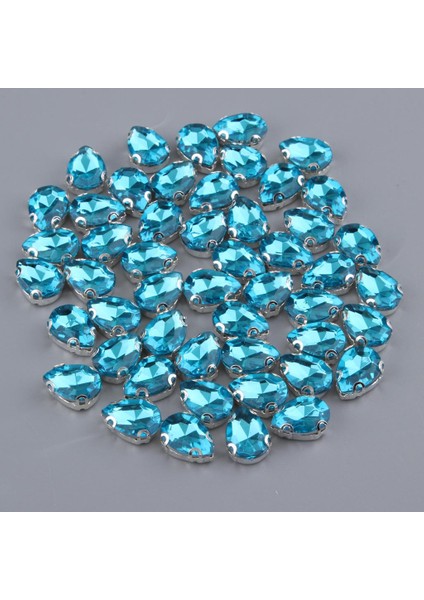 50 Parça Kristal Rhinestones Flatback Boncuk Süsler Giyim Azure Dikiş (Yurt Dışından) fiyatları