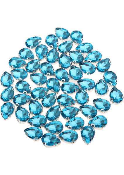 50 Parça Kristal Rhinestones Flatback Boncuk Süsler Giyim Azure Dikiş (Yurt Dışından) modelleri