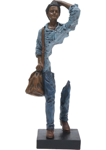 Yaratıcı Figür Heykeli Reçine Kitaplık Balkon Kabini Mavisi Için Insan Heykeli (Yurt Dışından) modelleri