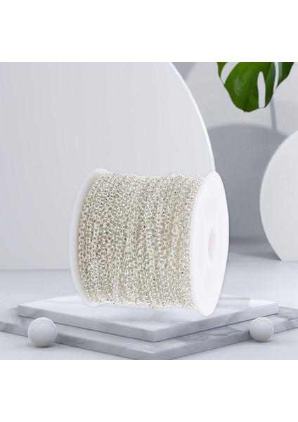 30 Feet 3mm Yuvarlak Bağlantılar Zinciri Kolye Bilezik Kolye Takı Yapımı Için (Yurt Dışından) modelleri