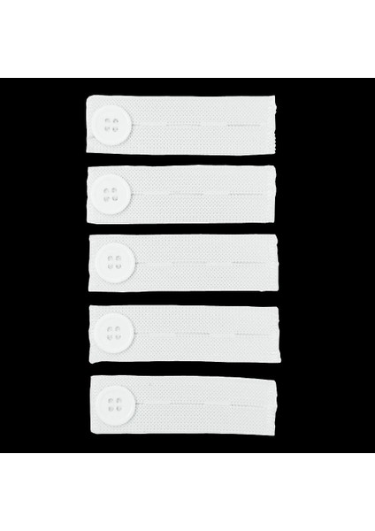 5 Adet Yüksek Elastik Bel Genişletici Ayarlanabilir Pantolon Düğmesi Fit 3 Delik Beyaz (Yurt Dışından) fiyatları