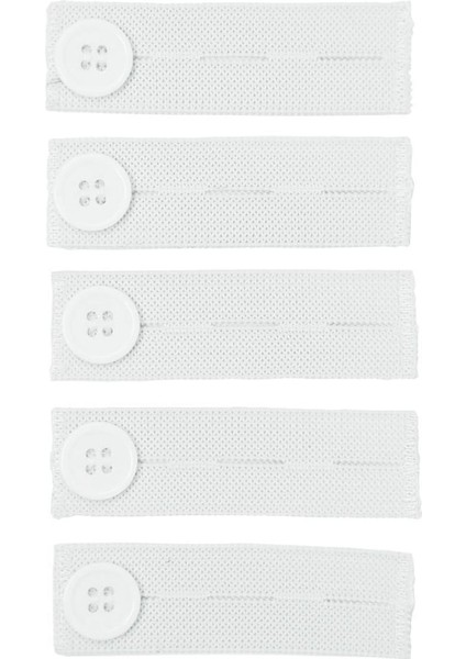 5 Adet Yüksek Elastik Bel Genişletici Ayarlanabilir Pantolon Düğmesi Fit 3 Delik Beyaz (Yurt Dışından) indirimleri