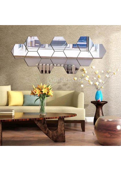 12 Altıgen Şekilli 3D Efektli Çıkartmaları (Yurt Dışından) fiyatları