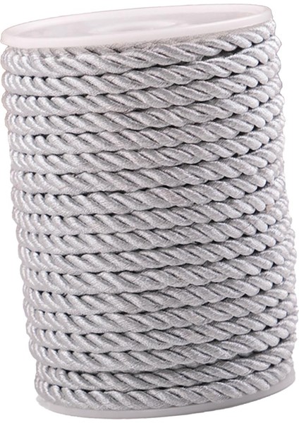 6mm 20 Yarda Bükülmüş Kordon Dekoratif Halat Iplik Ipi Ipek Ipler Saten Parlak Argent (Yurt Dışından)