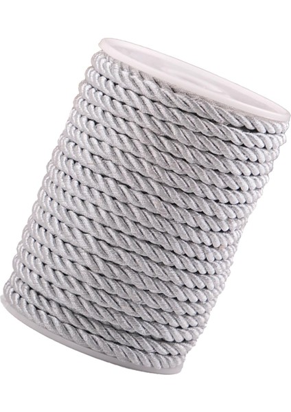 6mm 20 Yarda Bükülmüş Kordon Dekoratif Halat Iplik Ipi Ipek Ipler Saten Parlak Argent (Yurt Dışından)
