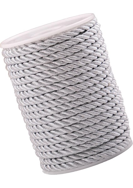 6mm 20 Yarda Bükülmüş Kordon Dekoratif Halat Iplik Ipi Ipek Ipler Saten Parlak Argent (Yurt Dışından)