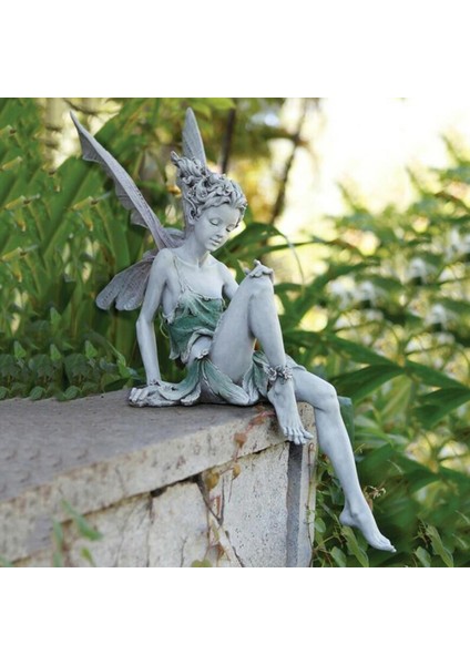 Reçine Bahçesi Peri Heykeli Çeşme Ledge Heykel Heykel Süsleme Gri (Yurt Dışından) modelleri