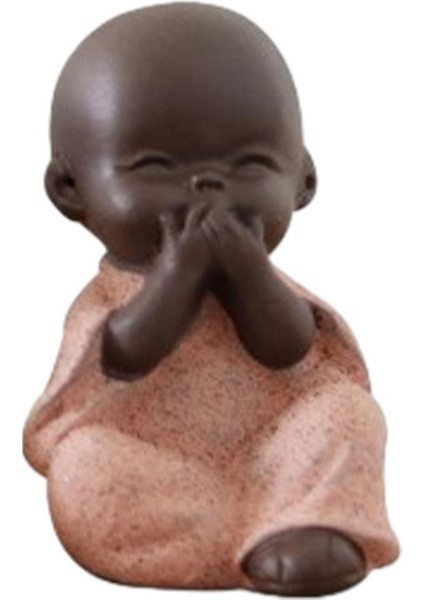 Mini Keşiş Buda Heykelcik Heykel Heykeli Kırmızı (Yurt Dışından)