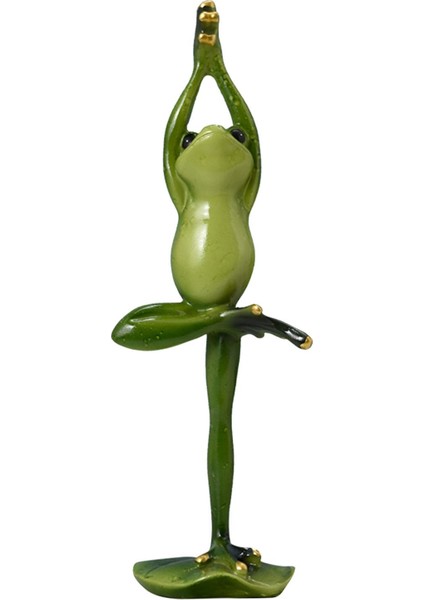 Reçine Yoga Kurbağa Figürleri Yeşil El Sanatları Ev Ağı (Yurt Dışından)