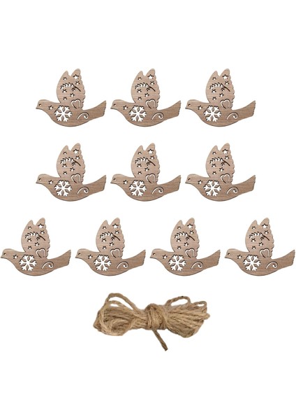 10X Şap Dıy Craft Projeleri Için Bitmemiş Ahşap Kesikler Kuş (Yurt Dışından)