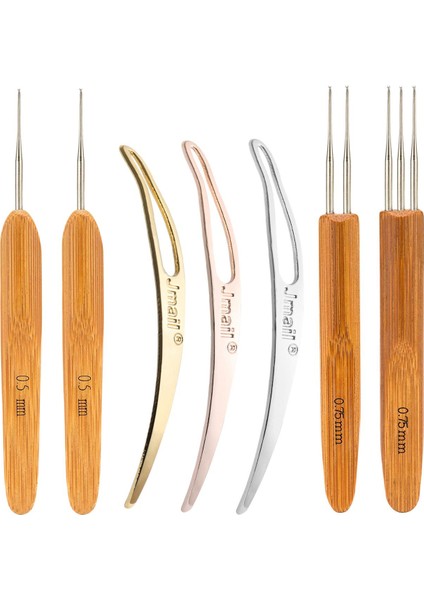7 Pack Çelik Tığ Işi Kancalar Dreadlock Aracı Korku Bakımı 0.5/0.75MM Kanca 7pcs Tığ Işi Seti 0,5 Mm, 0.75MM (Yurt Dışından)