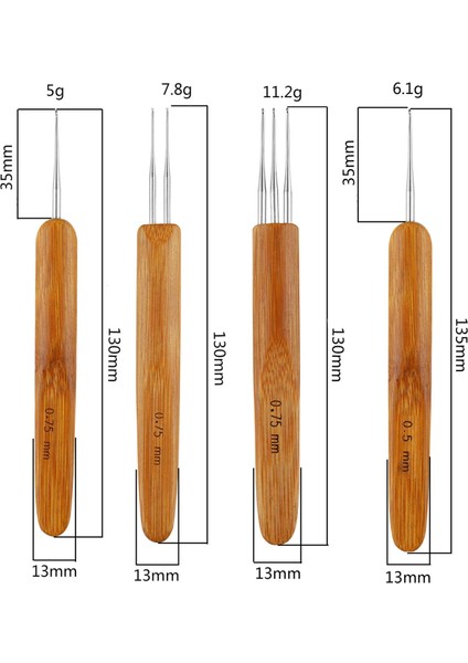 7 Pack Çelik Tığ Işi Kancalar Dreadlock Aracı Korku Bakımı 0.5/0.75MM Kanca 7pcs Tığ Işi Seti 0,5 Mm, 0.75MM (Yurt Dışından) indirimleri