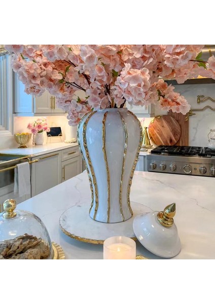 Seramik Çiçek Vazo Düğün Masa Centerpieces Masaüstü Porselen Zencefil Kavanoz Xs Altın (Yurt Dışından) modelleri