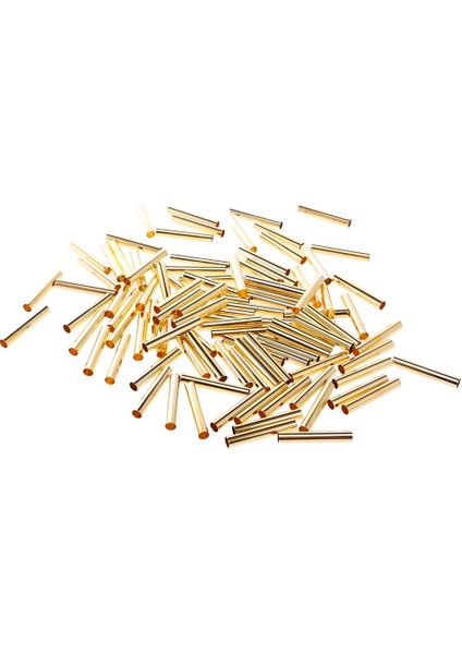 100X Tüp Pürüzsüz Metal Takı I Altın (Yurt Dışından)