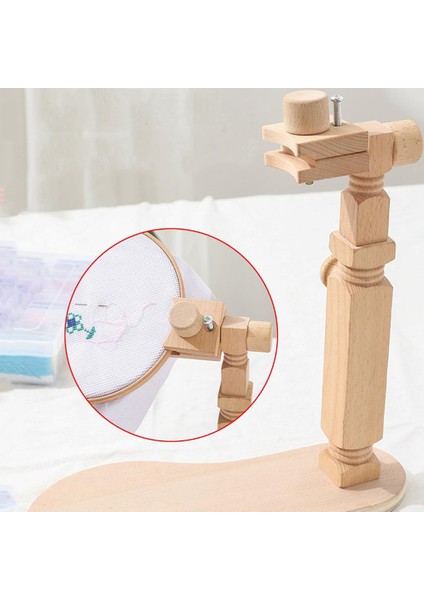 Nakış Çerçevesi Tutucu, Ahşap Kanaviçe Çerçeve Standı - Ayarlanabilir, Döndürülebilir (Yurt Dışından) indirimleri