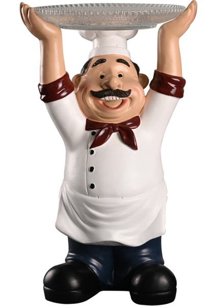 Minimalist Şef Heykelcik Reçine Heykel Heykelleri Raf ve Tezgah Üstü Ev I Mutfak Için Tepsisi 29X12X13 cm (Yurt Dışından)