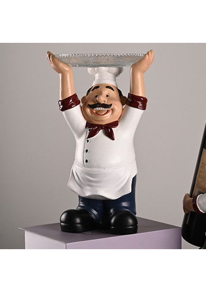 Minimalist Şef Heykelcik Reçine Heykel Heykelleri Raf ve Tezgah Üstü Ev I Mutfak Için Tepsisi 29X12X13 cm (Yurt Dışından) modelleri