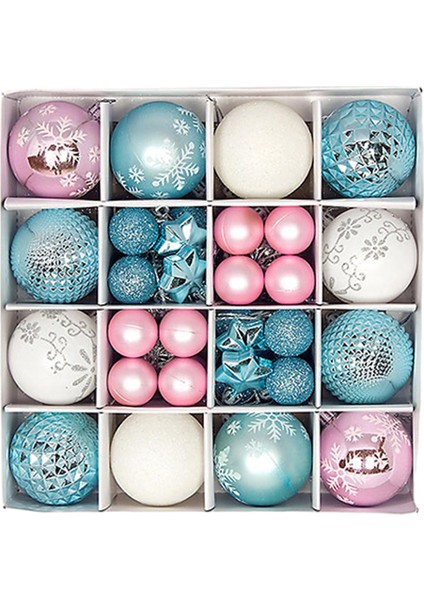 44 Parça Noel Topları Süsler Yılbaşı Ağacı Süsleme Baubles Çeşitleri Mavi Pembe Beyaz (Yurt Dışından) fırsatları