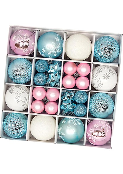 44 Parça Noel Topları Süsler Yılbaşı Ağacı Süsleme Baubles Çeşitleri Mavi Pembe Beyaz (Yurt Dışından) indirimleri