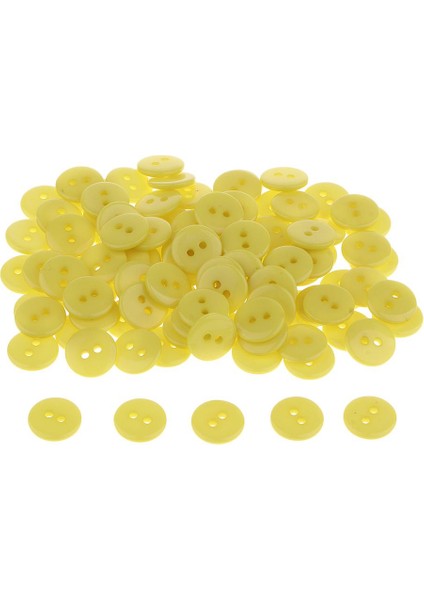 100 Şeker Rengi 2 Delikli, Karalama Defteri Dikmek Için Yuvarlak Reçine Düğme 1 cm Sarı (Yurt Dışından) fiyatları