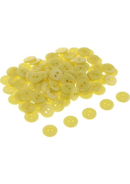 100 Şeker Rengi 2 Delikli, Karalama Defteri Dikmek Için Yuvarlak Reçine Düğme 1 cm Sarı (Yurt Dışından) fırsatları