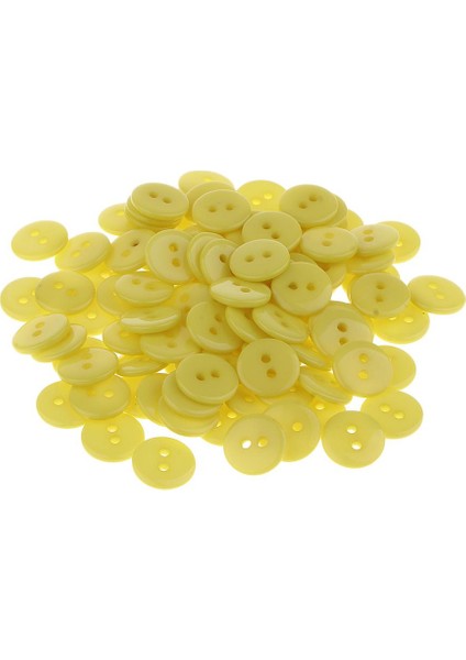 100 Şeker Rengi 2 Delikli, Karalama Defteri Dikmek Için Yuvarlak Reçine Düğme 1 cm Sarı (Yurt Dışından) indirimleri