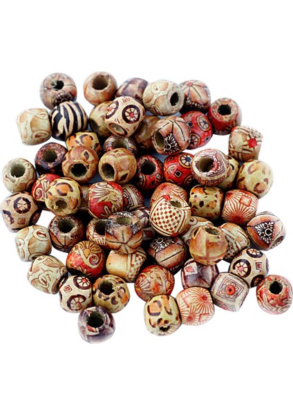 100 Mix Büyük Ahşap Makrome Takı I Yapımı Için 12MM 7mm (Yurt Dışından)