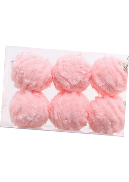 6 Adet Noel Ağacı Asılı Dekorasyon Bahçe Ev Kapı Noel Topları Süsler Pembe (Yurt Dışından)