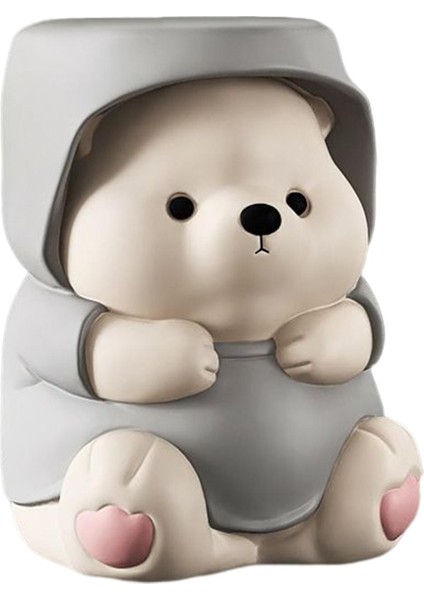 Icı Ayı Heykelcik Ev Dekorasyon Reçine Heykeli Odası Kitaplık Balon Gri (Yurt Dışından) modelleri