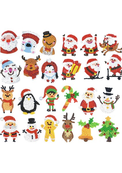 24 Karikatür Noel Çıı Dıy Ev Dekor Nakış Kitleri Süsleme (Yurt Dışından)