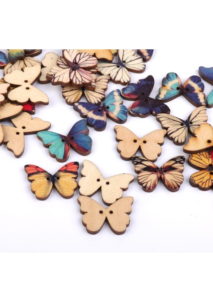 100 Ahşap Düğ 2 Kar Scrapbooking Ş El Sanatları (Yurt Dışından)