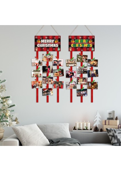 Festival Oturma Odası Noel Dekorasyonu Için 2 Noel Kartı Elk Bells (Yurt Dışından)