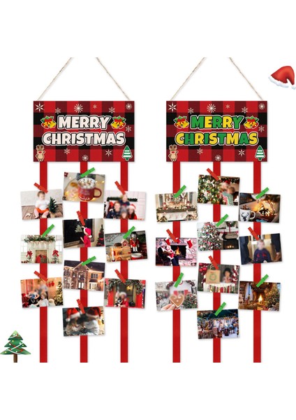 Festival Oturma Odası Noel Dekorasyonu Için 2 Noel Kartı Elk Bells (Yurt Dışından)