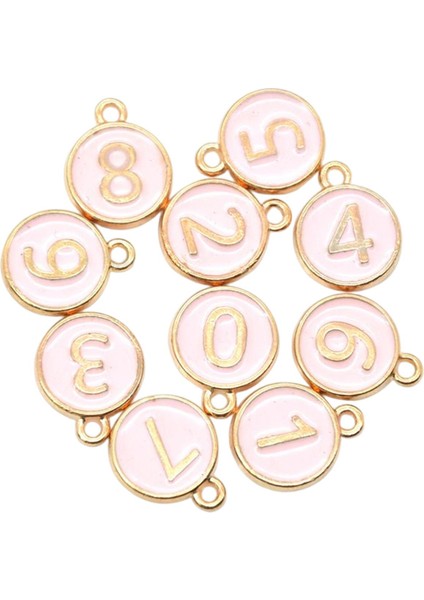 10PCS 0-9 Emaye Numarası Koltuklar Dıy Küpe Anahtarlık Zanaat Malzemeleri Dayanıklı Pembe (Yurt Dışından) fiyatları