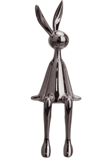 Modern Oturan Tavşan Heykeli Bunny Heykelcik Heykel Ev Gri S Için (Yurt Dışından)