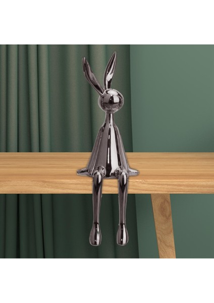 Modern Oturan Tavşan Heykeli Bunny Heykelcik Heykel Ev Gri S Için (Yurt Dışından)