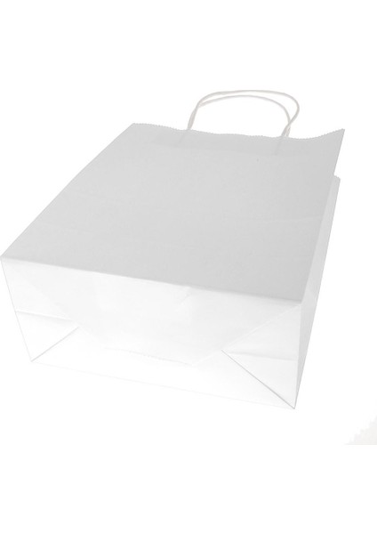 10 Adet Parti Hediyesi Düğün Doğum Günü Noel Için Saplı Renkli Kağıt Torbalar - Beyaz, Orta 27 *22 x 11 cm Beyaz Orta 27 x 22 x 11 cm (Yurt Dışından) indirimleri