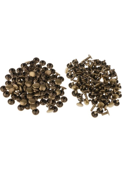 100 Takım Perçin Çift Perçin Metal Çiviler El Sanatları Için 8mm x 4mm, 8mm x 7mm (Yurt Dışından)