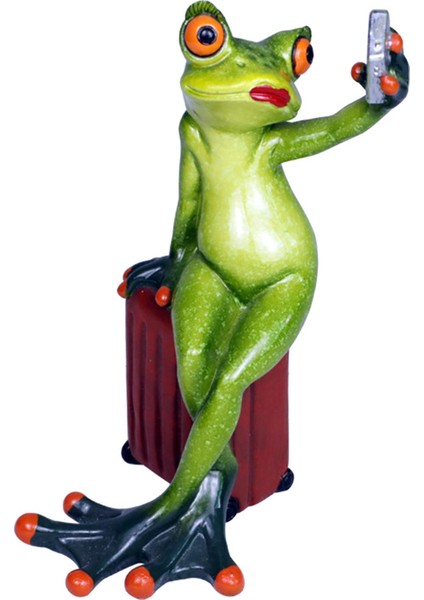 Roman Selfie Kurbağa Minyatür Heykelcik Heykeli Ev Için I (Yurt Dışından)