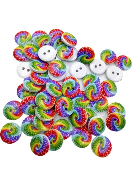 50 Yenilik Yuvarlak Göşağı Ahşap Düğ Dıy Ş Scrapbooking Craft Için 25MM (Yurt Dışından)