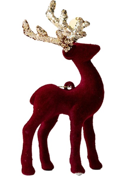 Ren Geyiği Elk Noel Ağacı Dekorasyon/parıltılı Heykeli Dıy El Sanatları Dekoratif Kırmızı (Yurt Dışından)