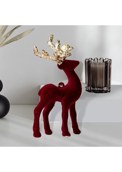 Ren Geyiği Elk Noel Ağacı Dekorasyon/parıltılı Heykeli Dıy El Sanatları Dekoratif Kırmızı (Yurt Dışından) fiyatları