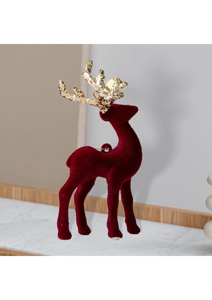 Ren Geyiği Elk Noel Ağacı Dekorasyon/parıltılı Heykeli Dıy El Sanatları Dekoratif Kırmızı (Yurt Dışından) modelleri